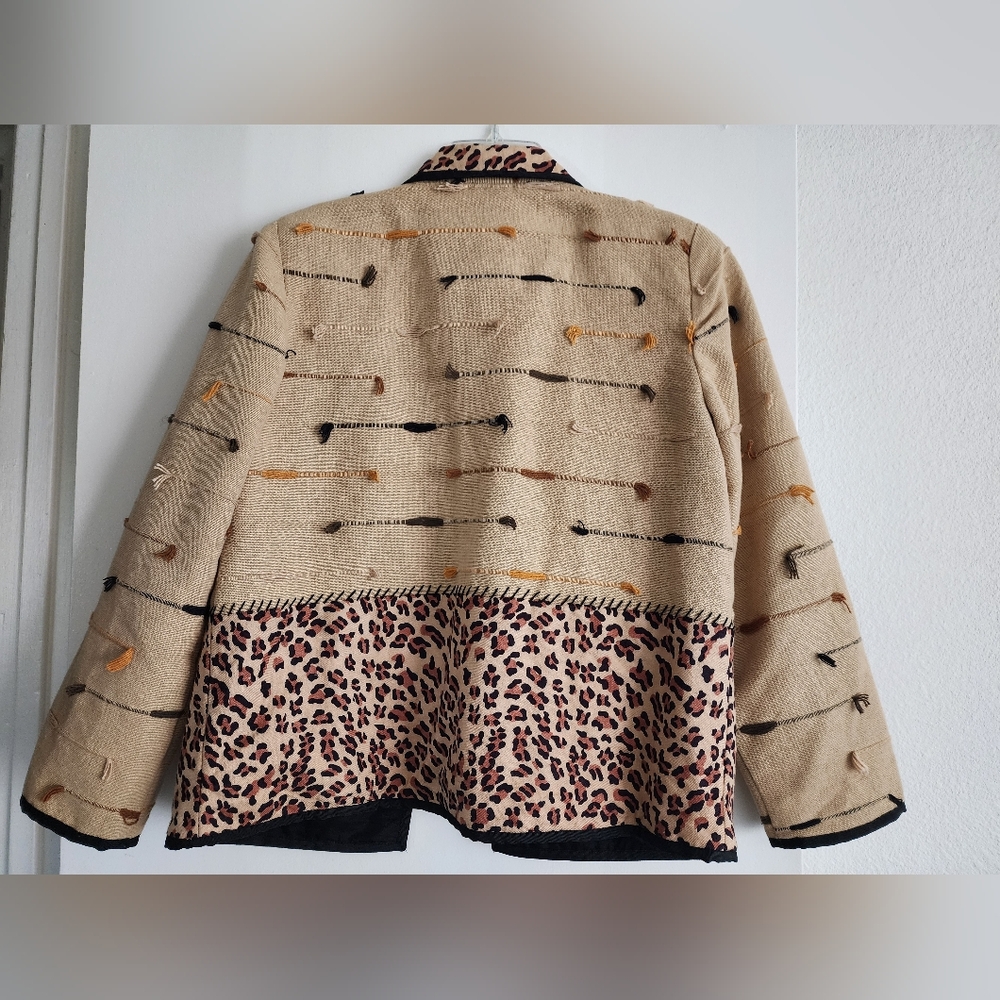 INDIGO MOON | Leopard Trim Jacket | Small - Picture 2 of 4